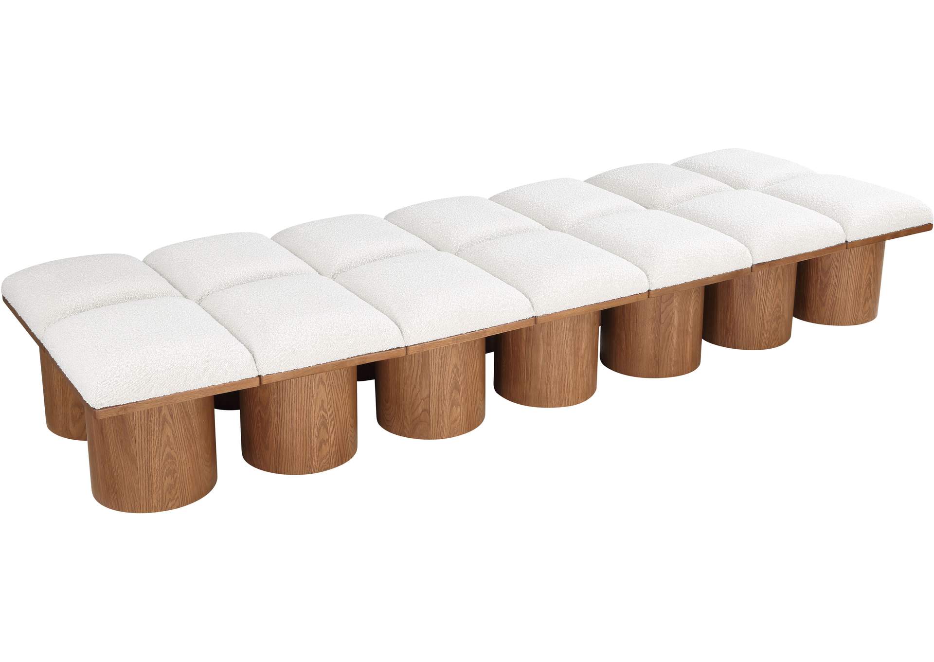 Pavilion Cream Boucle Fabric Bench,Meridian Furniture