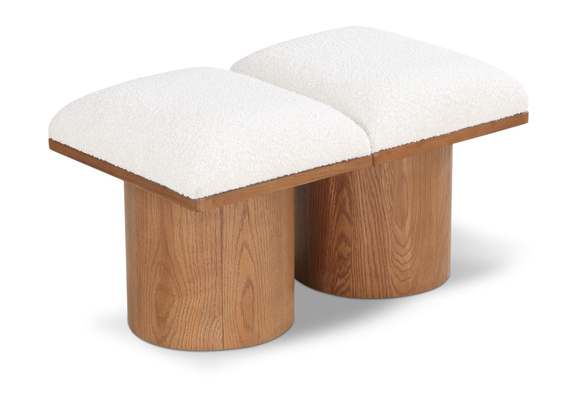 Pavilion Cream Boucle Fabric Bench,Meridian Furniture