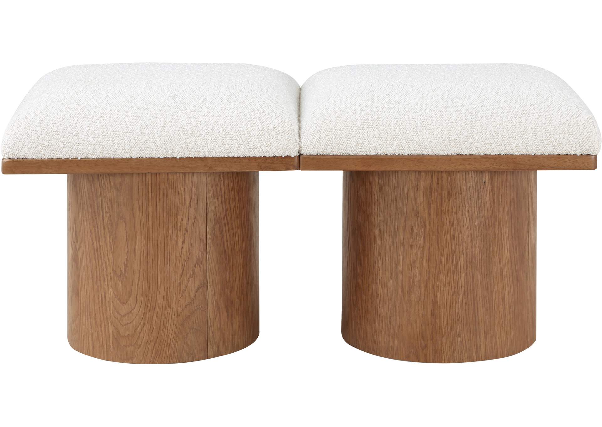 Pavilion Cream Boucle Fabric Bench,Meridian Furniture