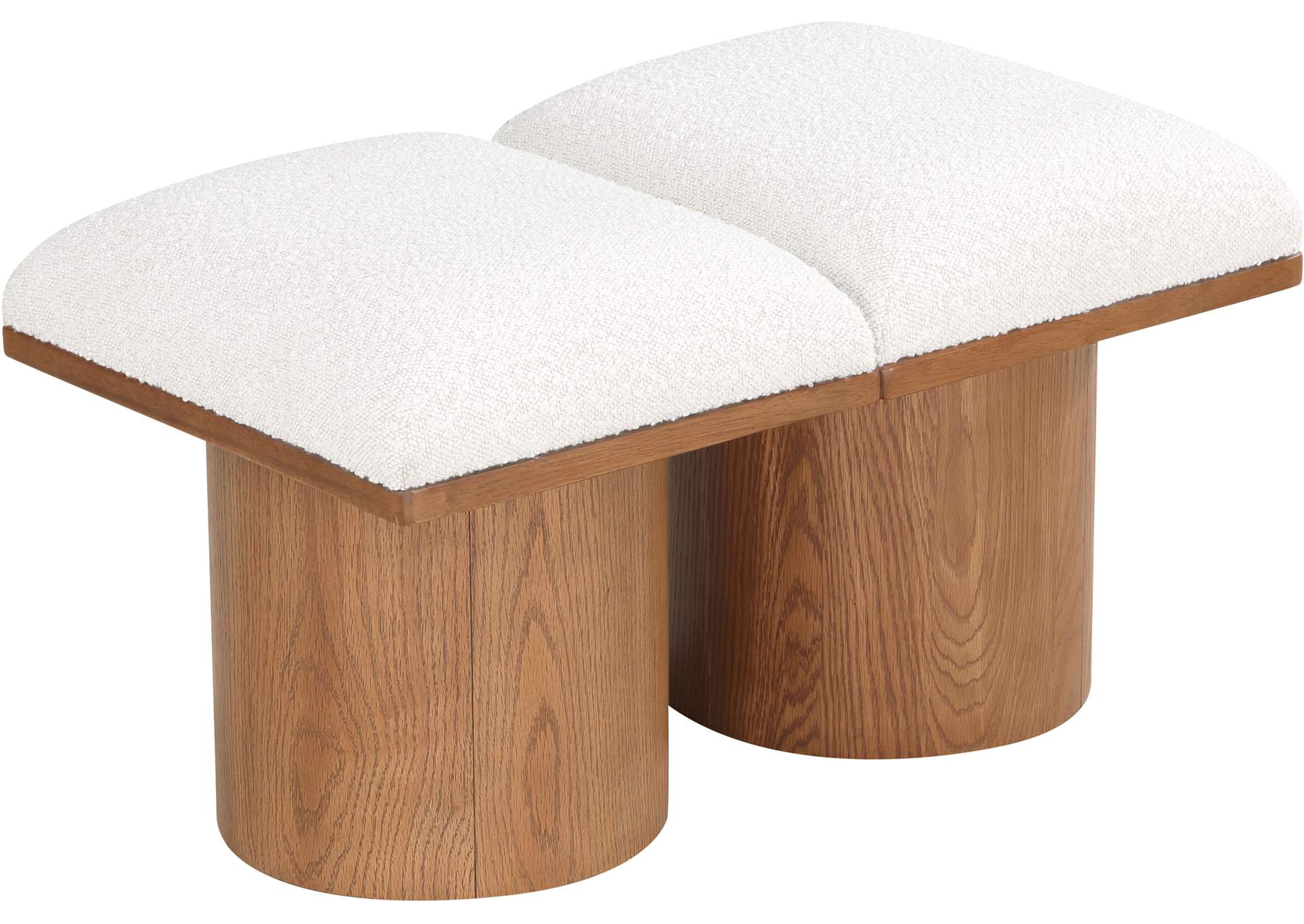 Pavilion Cream Boucle Fabric Bench,Meridian Furniture