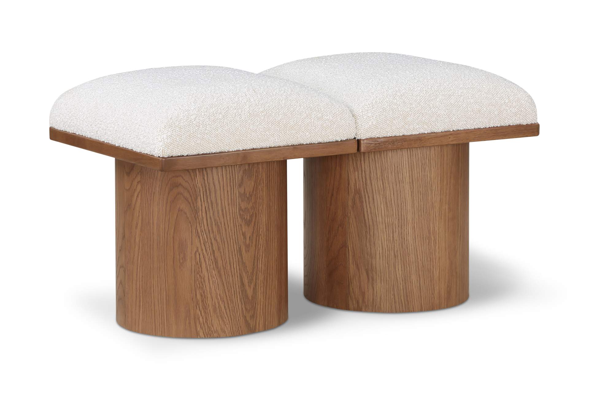 Pavilion Cream Boucle Fabric Bench,Meridian Furniture