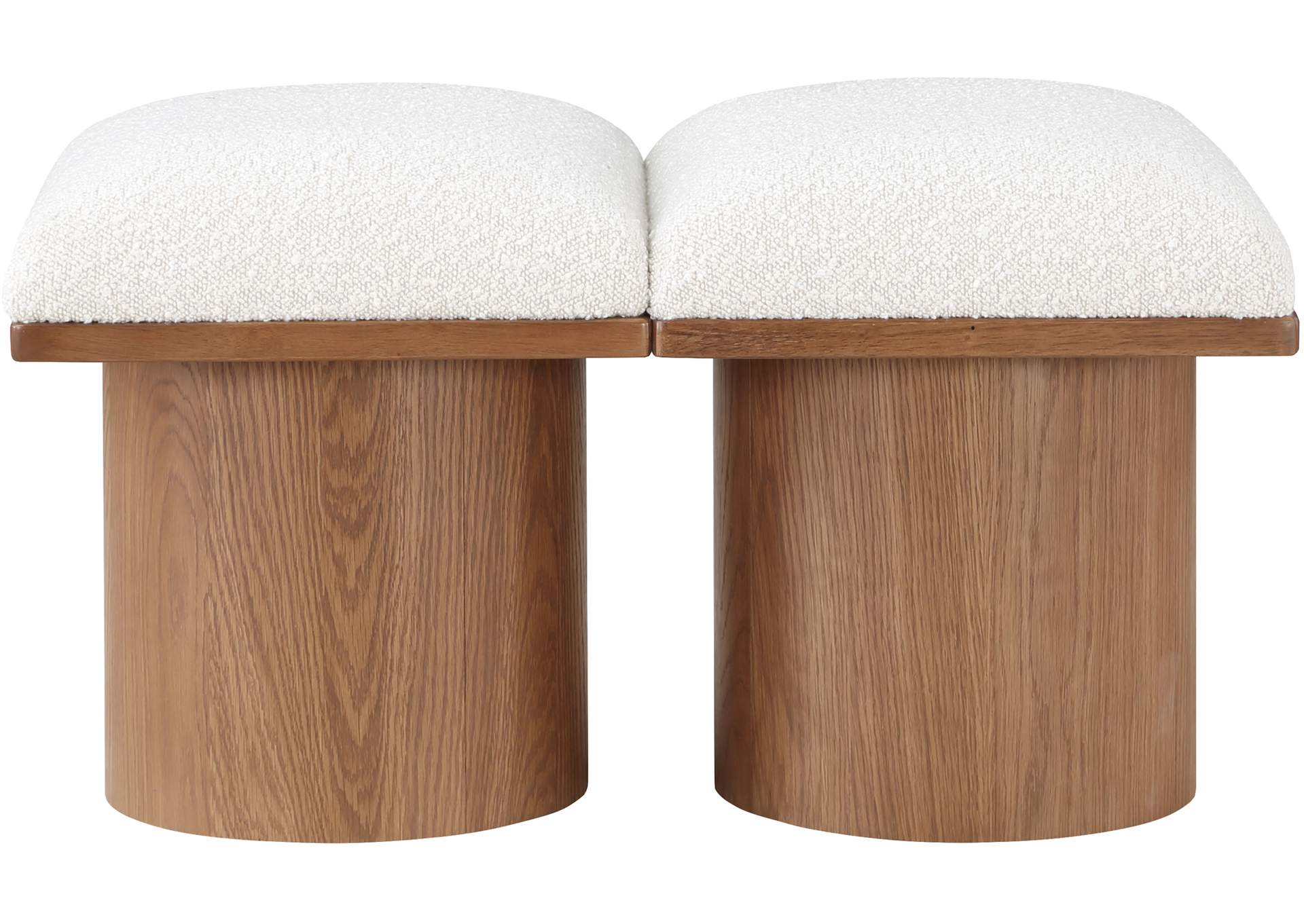 Pavilion Cream Boucle Fabric Bench,Meridian Furniture