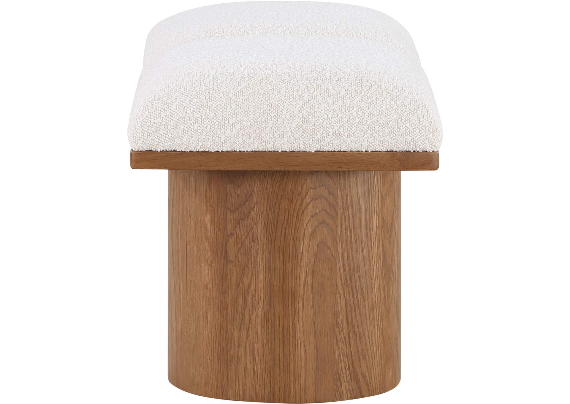 Pavilion Cream Boucle Fabric Bench,Meridian Furniture