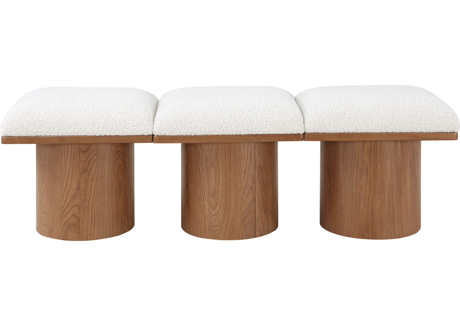 Pavilion Cream Boucle Fabric Bench,Meridian Furniture