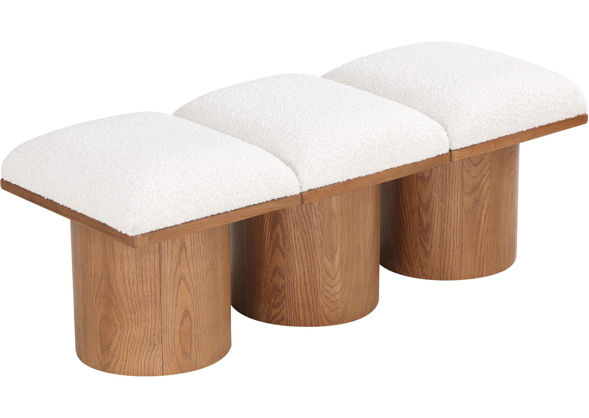 Pavilion Cream Boucle Fabric Bench,Meridian Furniture