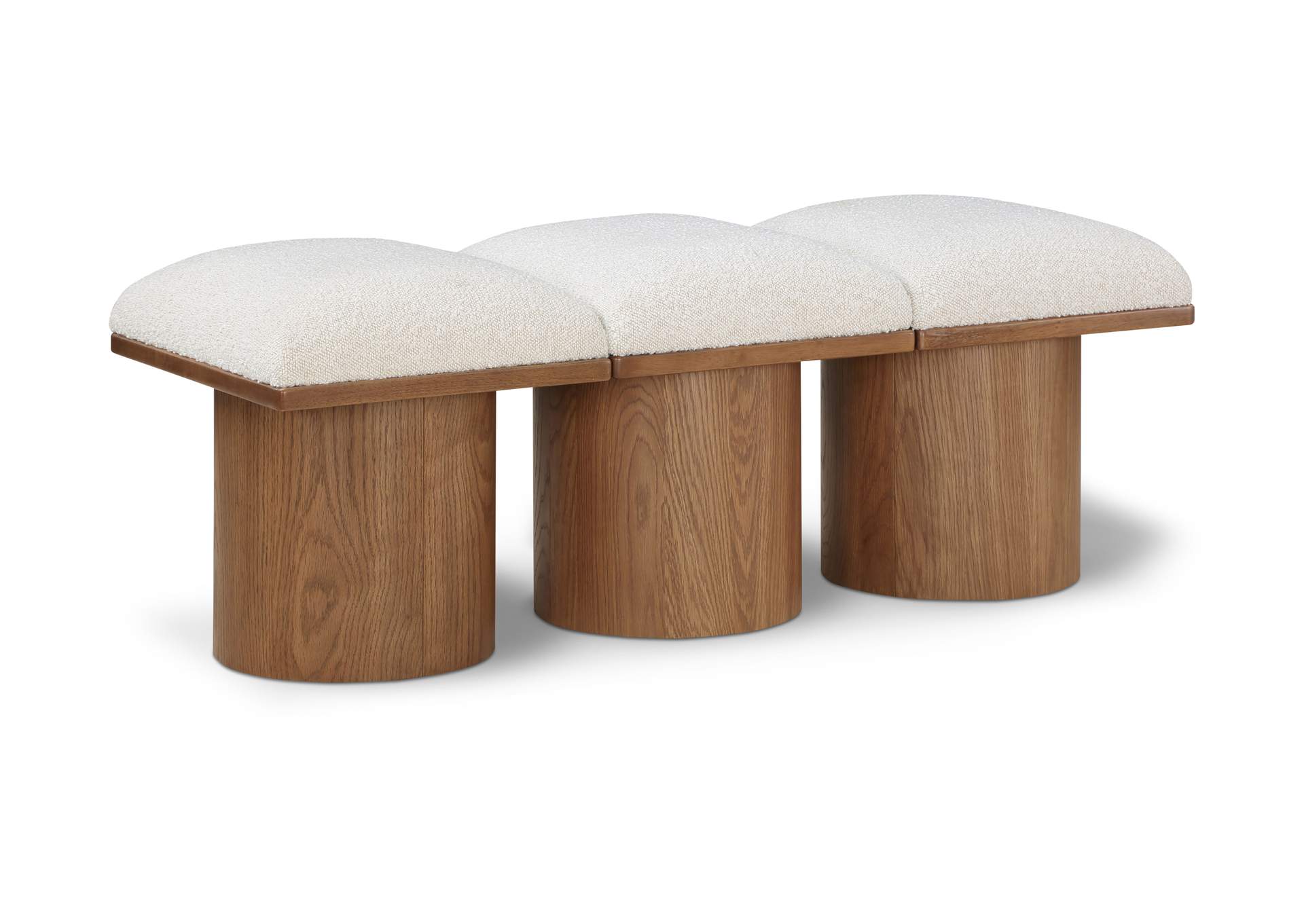 Pavilion Cream Boucle Fabric Bench,Meridian Furniture