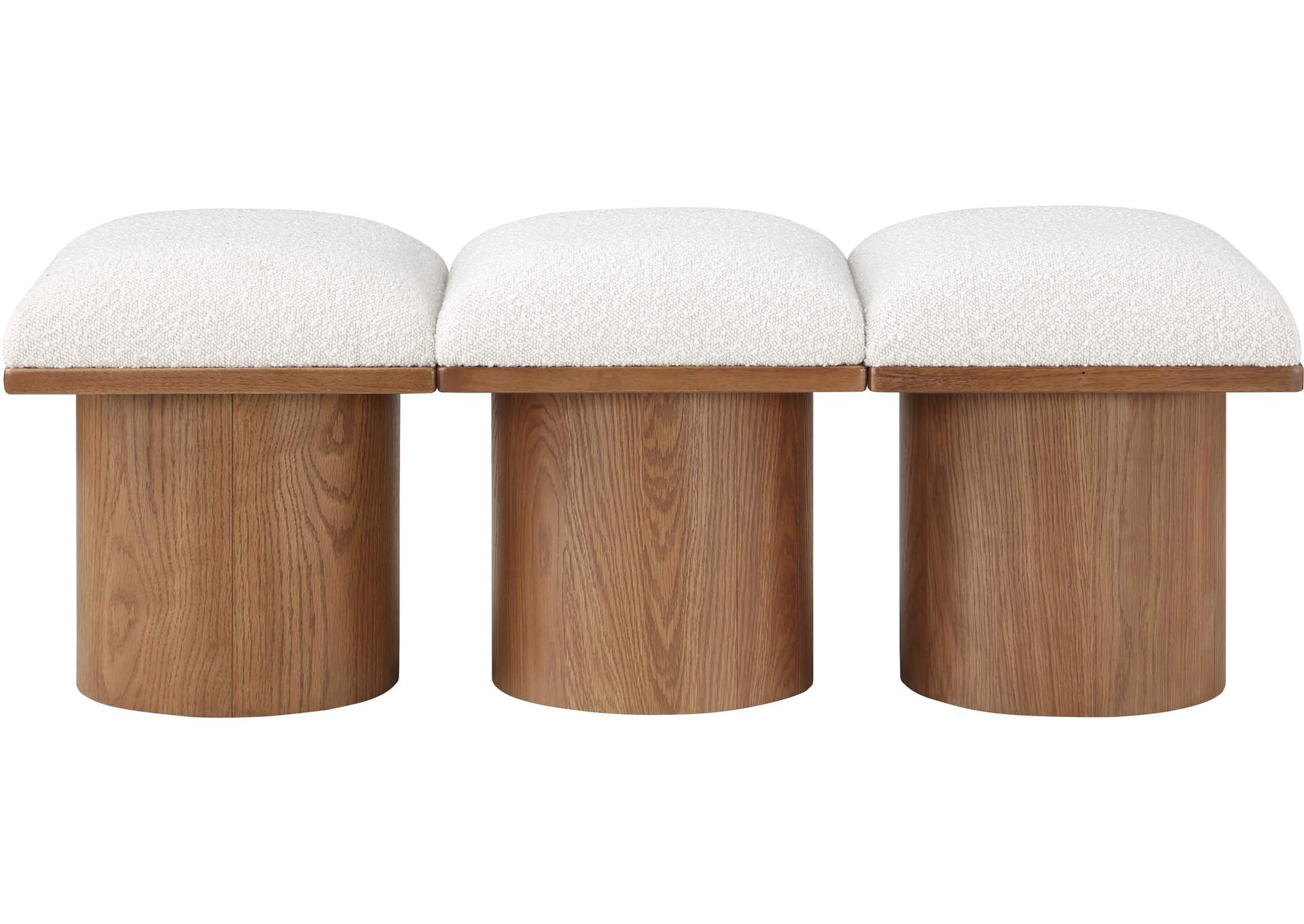 Pavilion Cream Boucle Fabric Bench,Meridian Furniture