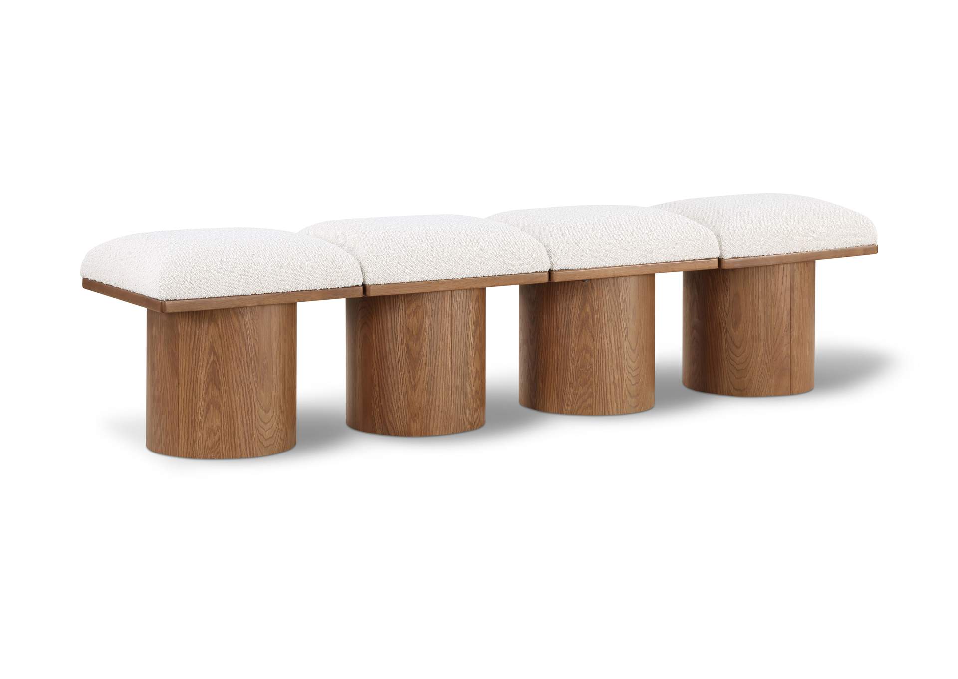 Pavilion Cream Boucle Fabric Bench,Meridian Furniture