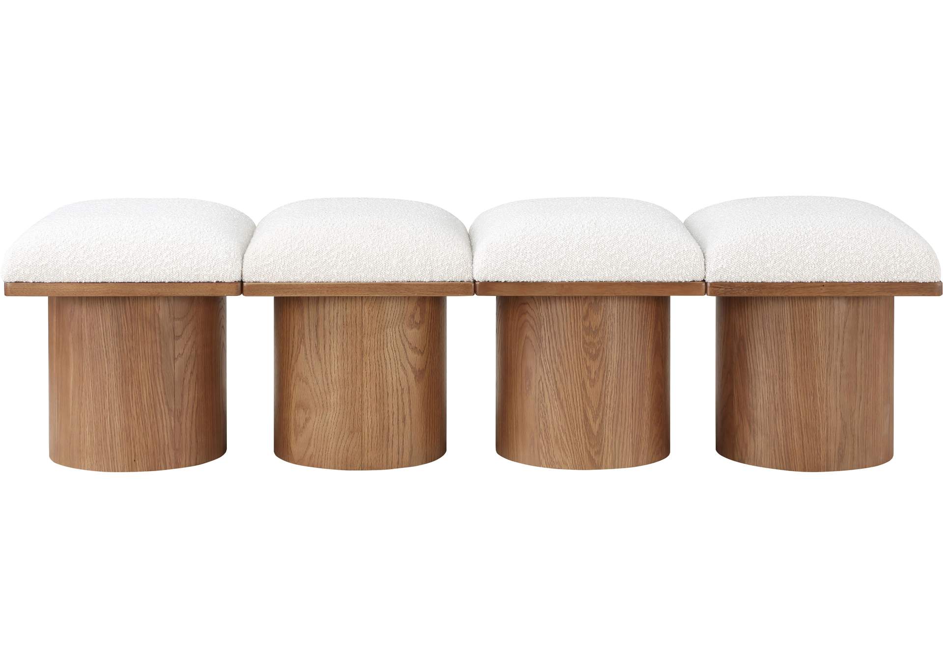 Pavilion Cream Boucle Fabric Bench,Meridian Furniture