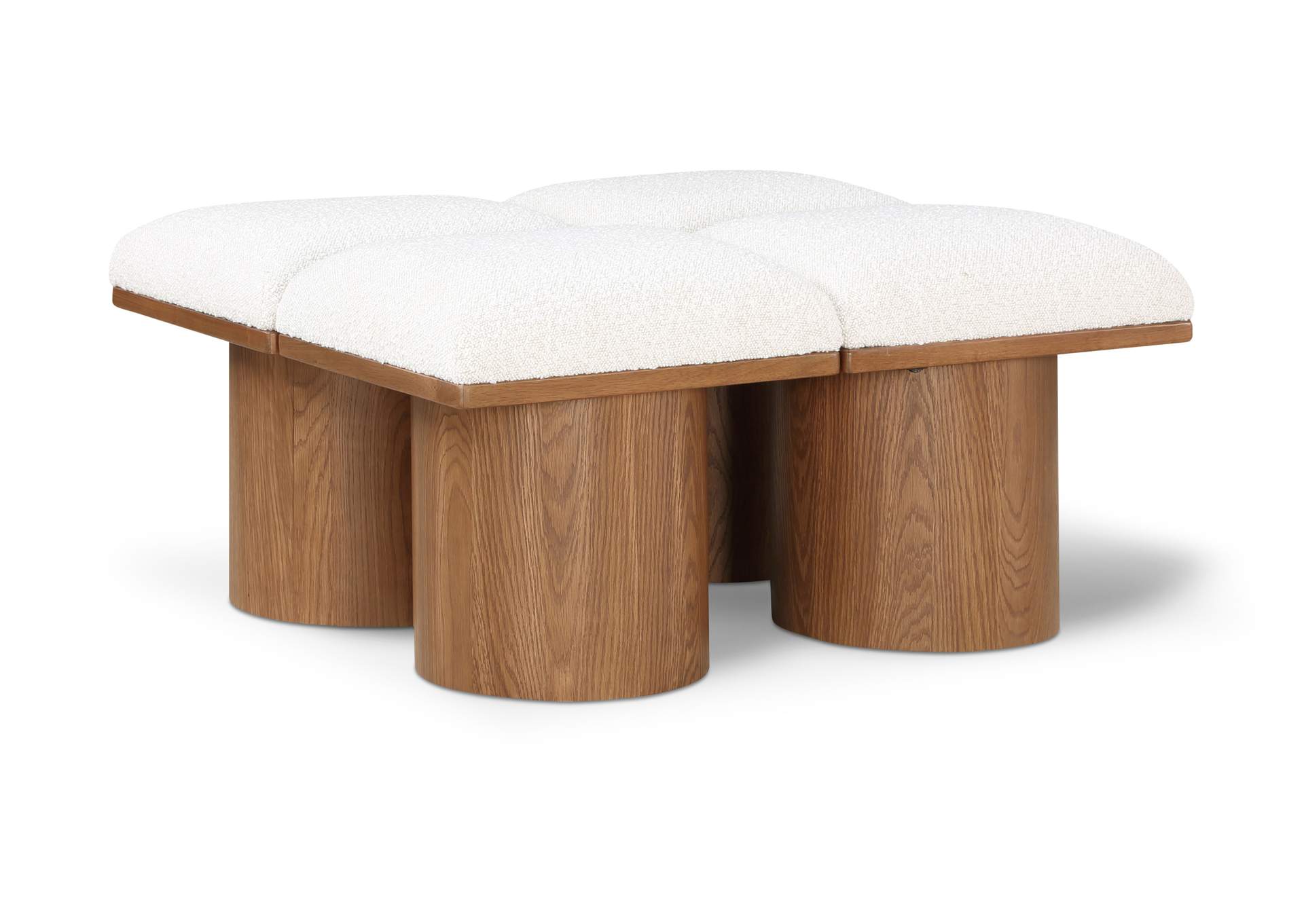 Pavilion Cream Boucle Fabric Bench,Meridian Furniture