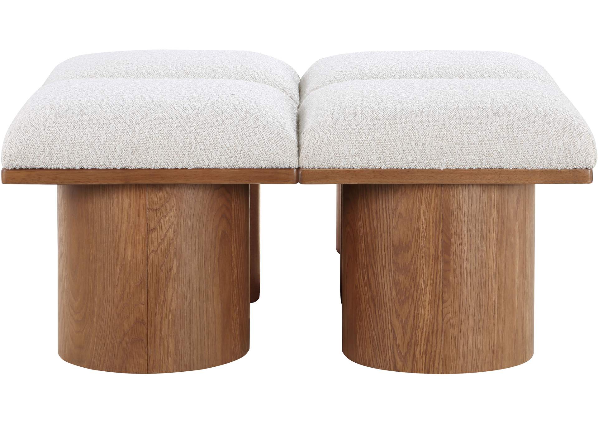 Pavilion Cream Boucle Fabric Bench,Meridian Furniture