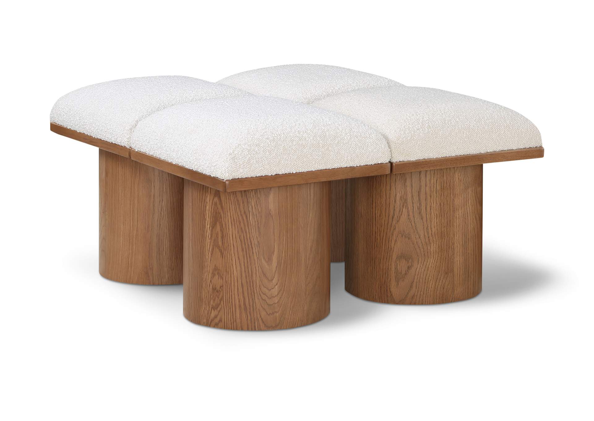 Pavilion Cream Boucle Fabric Bench,Meridian Furniture