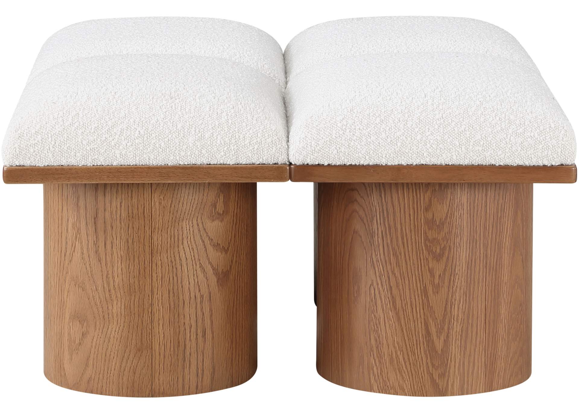 Pavilion Cream Boucle Fabric Bench,Meridian Furniture