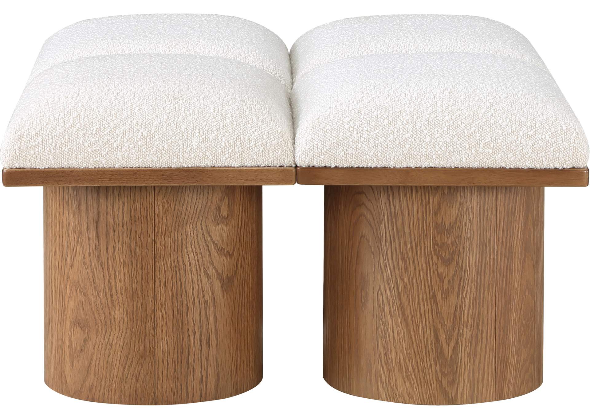 Pavilion Cream Boucle Fabric Bench,Meridian Furniture