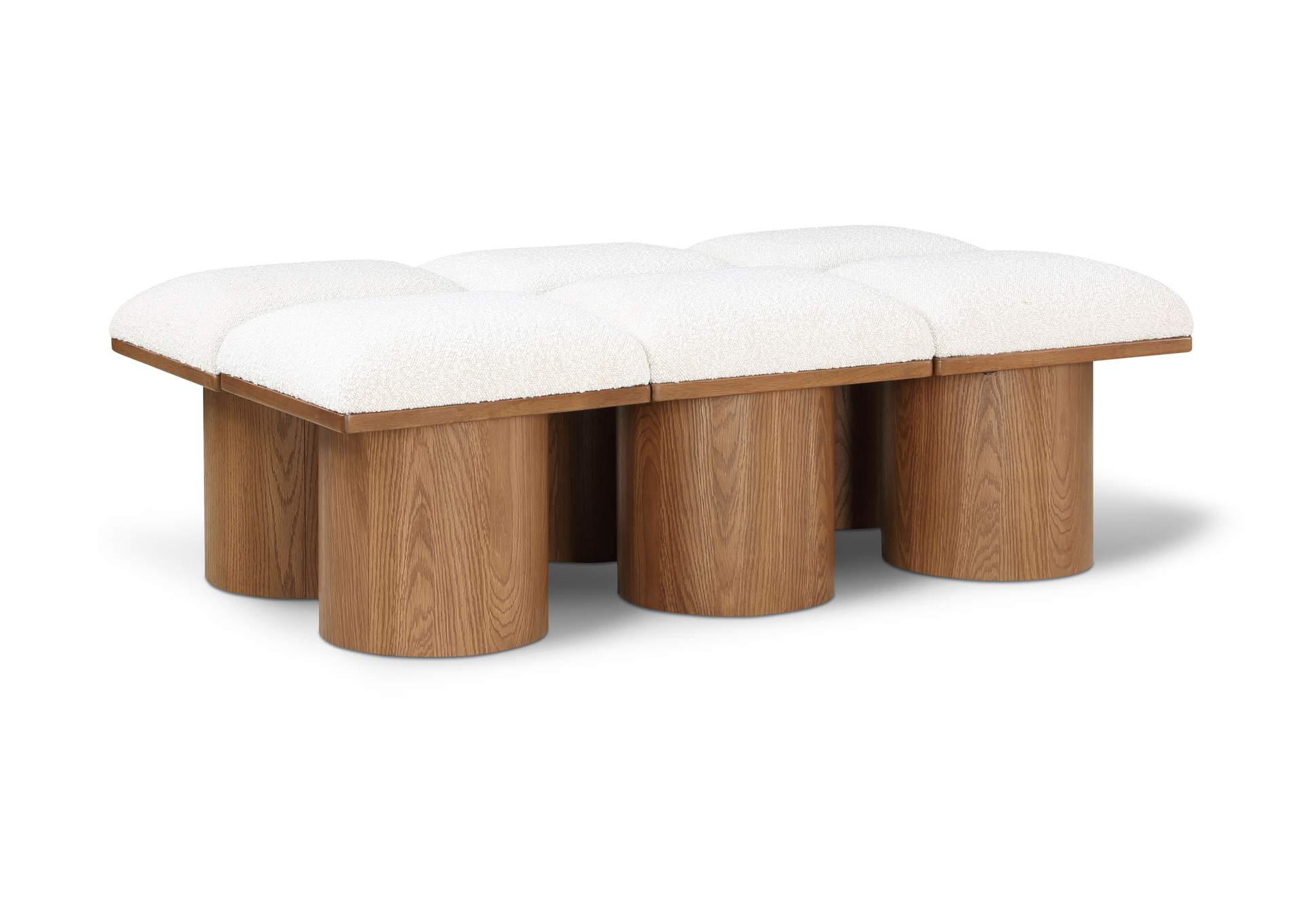 Pavilion Cream Boucle Fabric Bench,Meridian Furniture