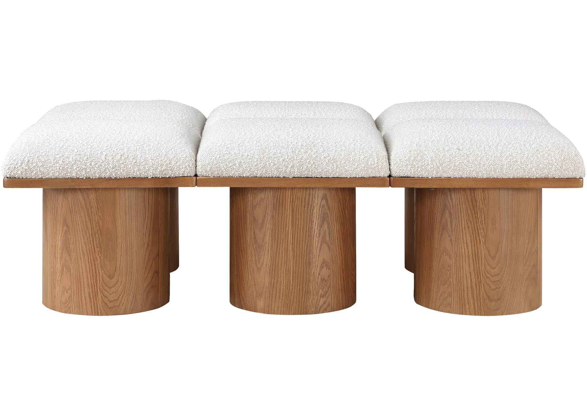 Pavilion Cream Boucle Fabric Bench,Meridian Furniture