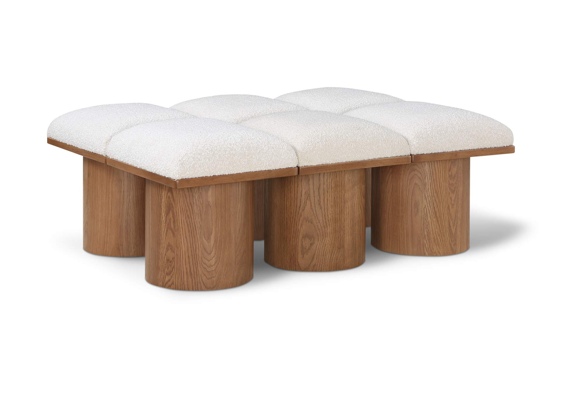 Pavilion Cream Boucle Fabric Bench,Meridian Furniture