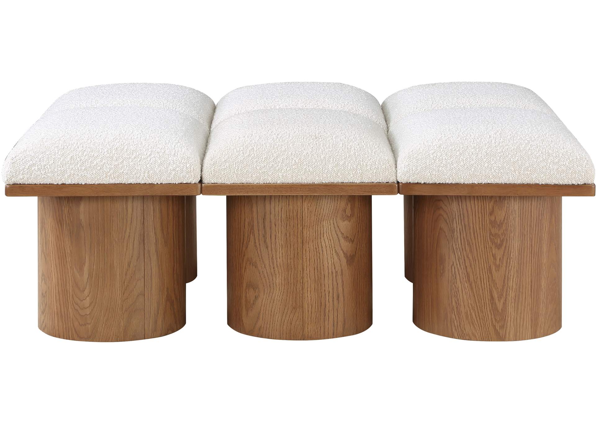 Pavilion Cream Boucle Fabric Bench,Meridian Furniture