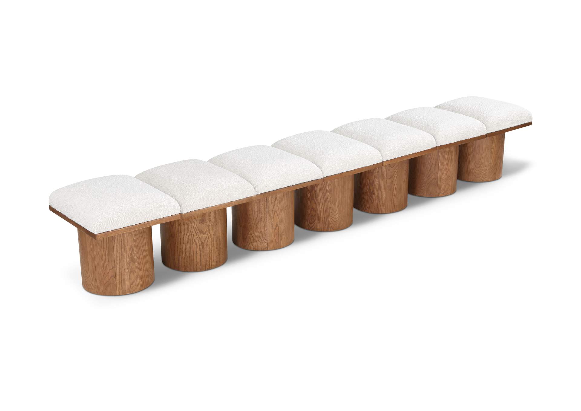 Pavilion Cream Boucle Fabric Bench,Meridian Furniture