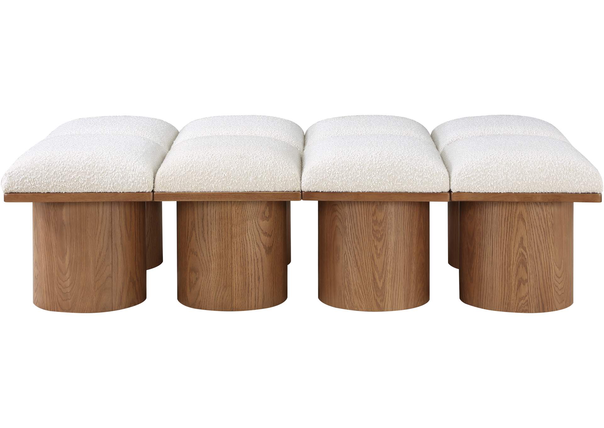 Pavilion Cream Boucle Fabric Bench,Meridian Furniture