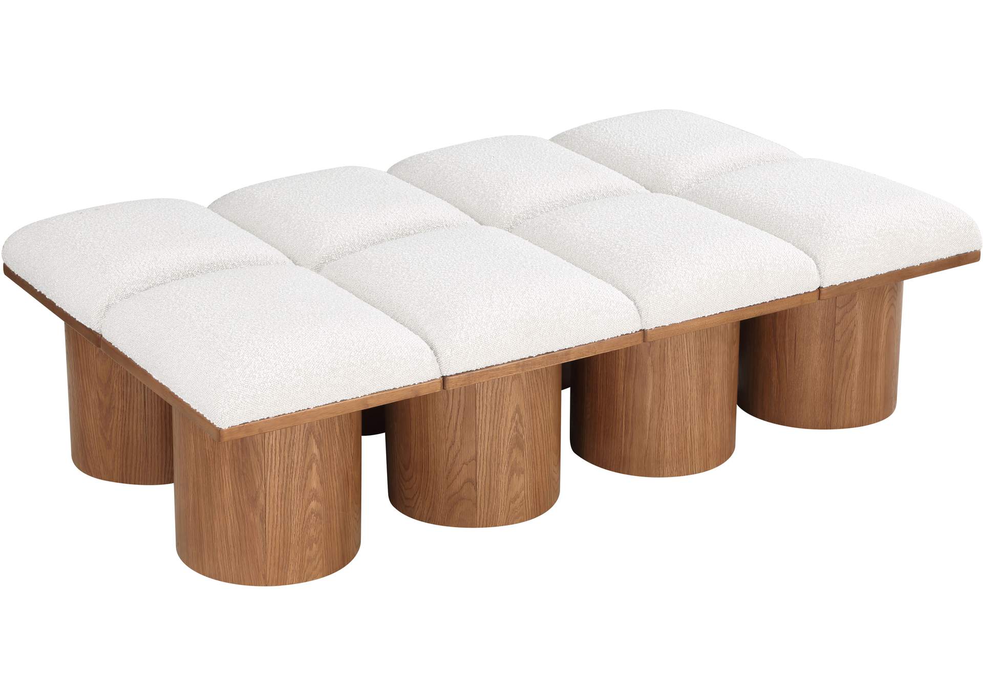 Pavilion Cream Boucle Fabric Bench,Meridian Furniture