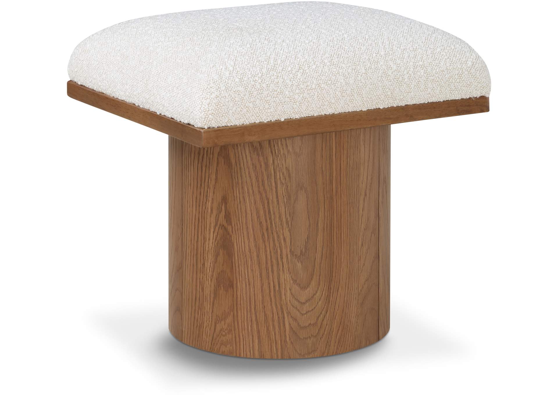 Pavilion Cream Boucle Fabric Bench - Stool,Meridian Furniture