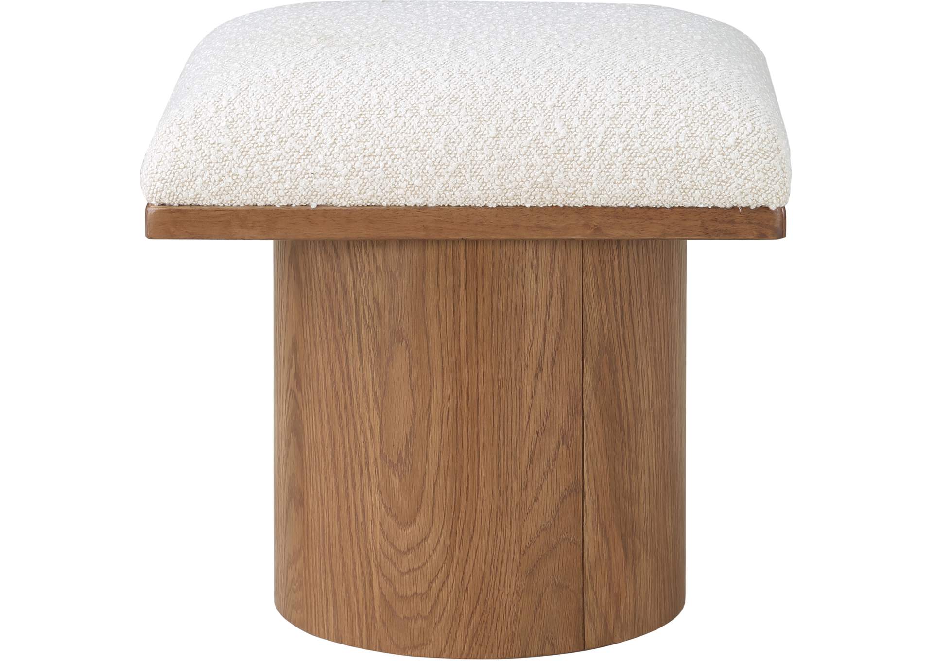 Pavilion Cream Boucle Fabric Bench - Stool,Meridian Furniture