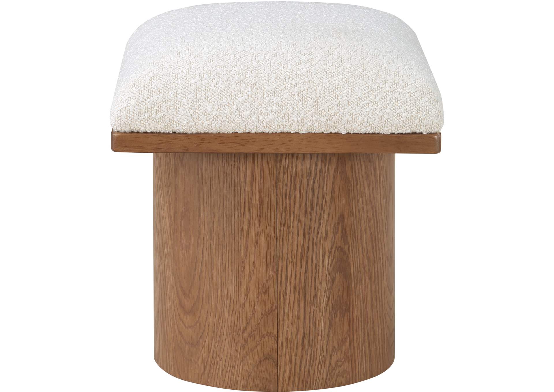 Pavilion Cream Boucle Fabric Bench - Stool,Meridian Furniture
