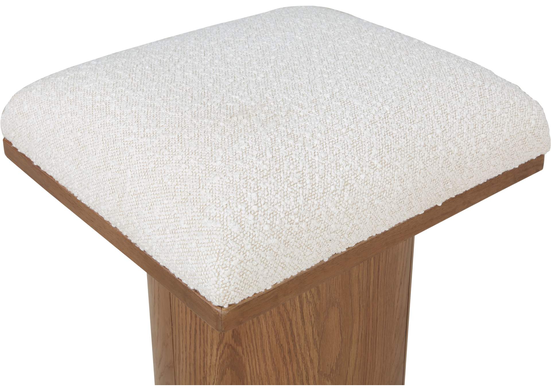 Pavilion Cream Boucle Fabric Bench - Stool,Meridian Furniture