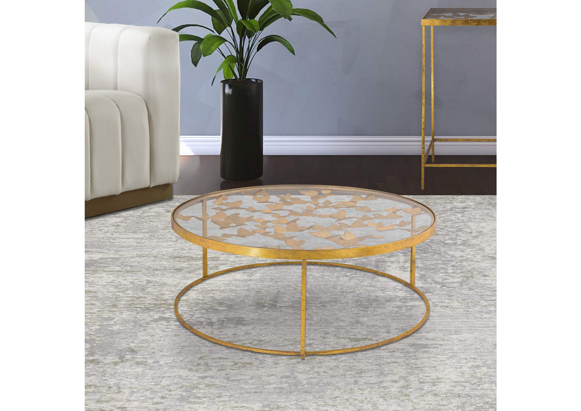 Butterfly Gold Coffee Table,Meridian Furniture