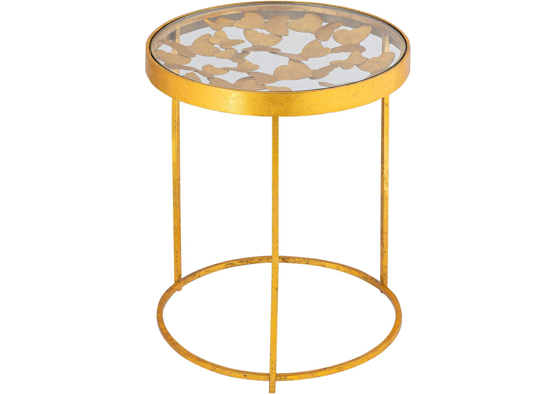 Butterfly Gold End Table,Meridian Furniture