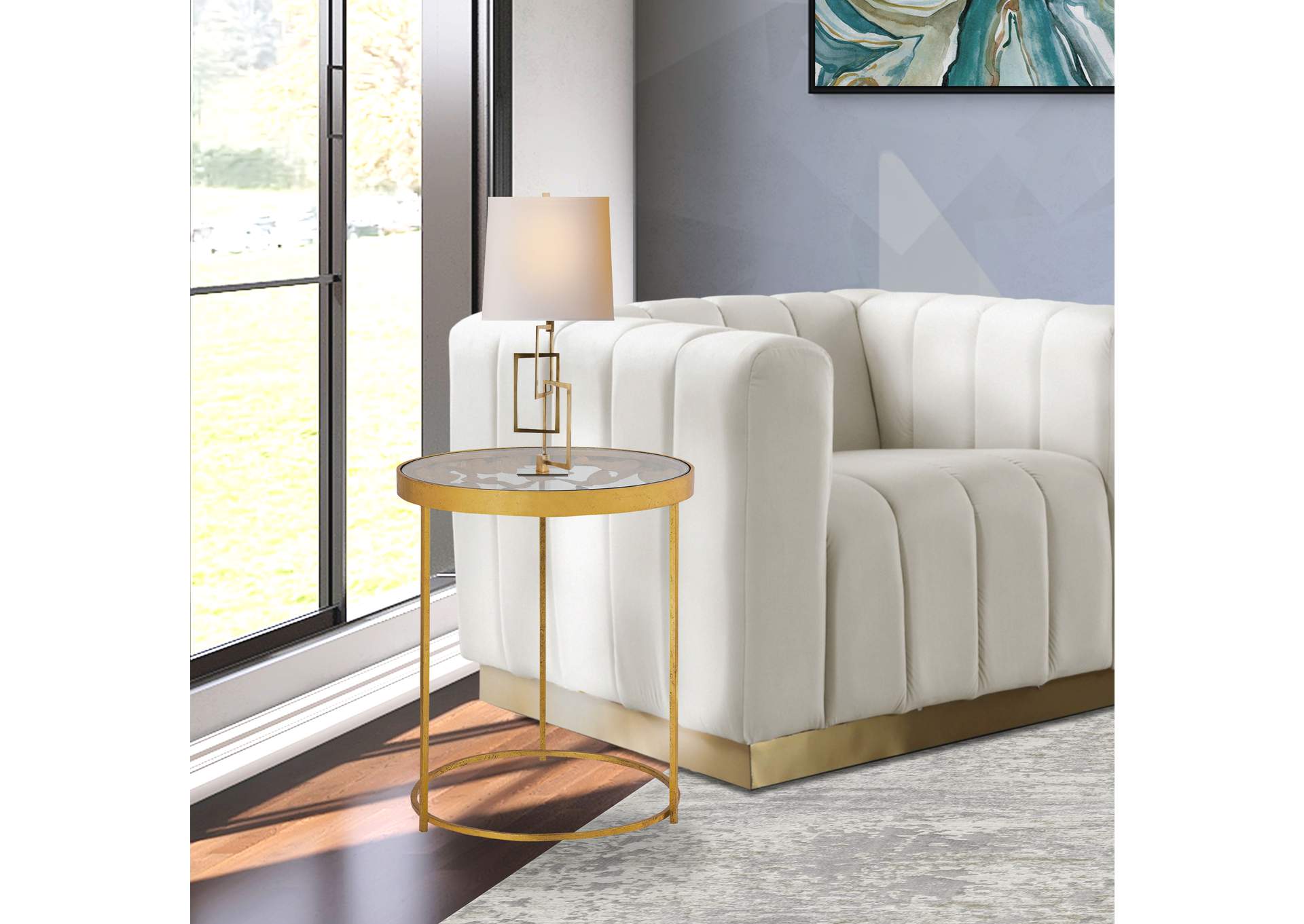 Butterfly Gold End Table,Meridian Furniture