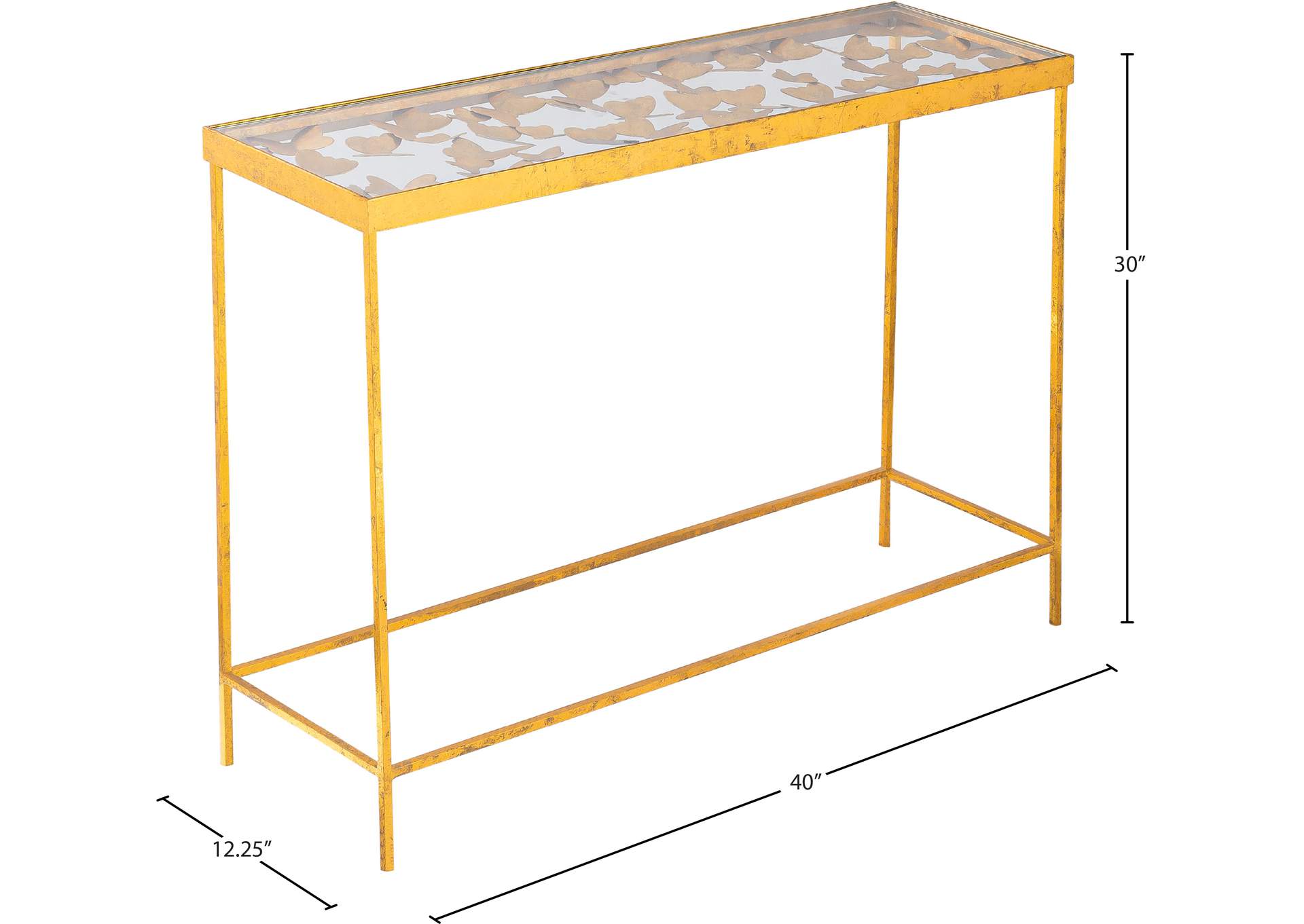 Butterfly Gold Console Table,Meridian Furniture