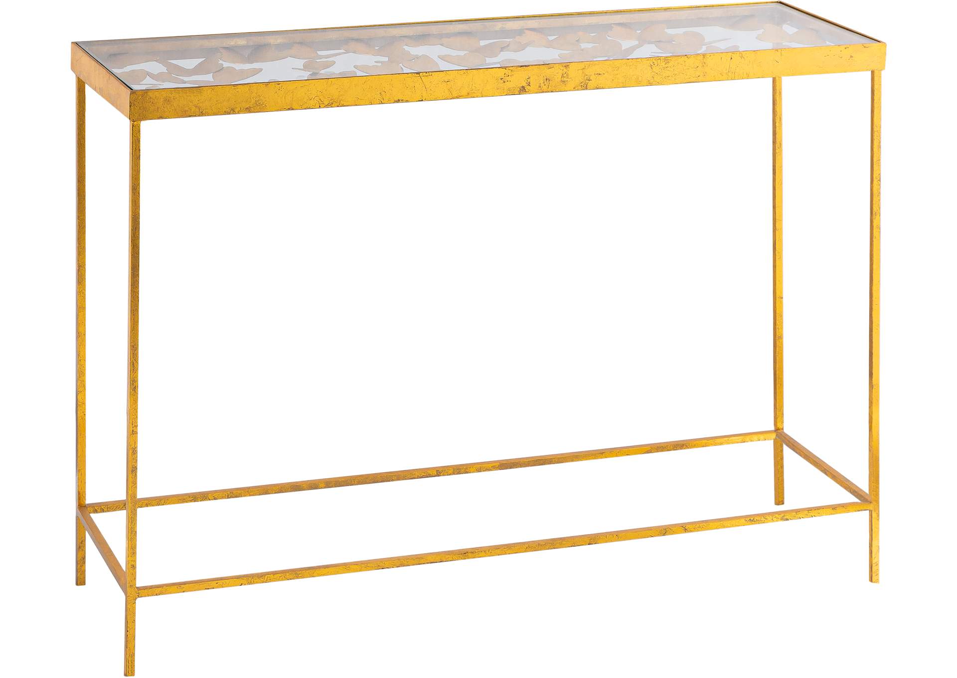 Butterfly Gold Console Table,Meridian Furniture