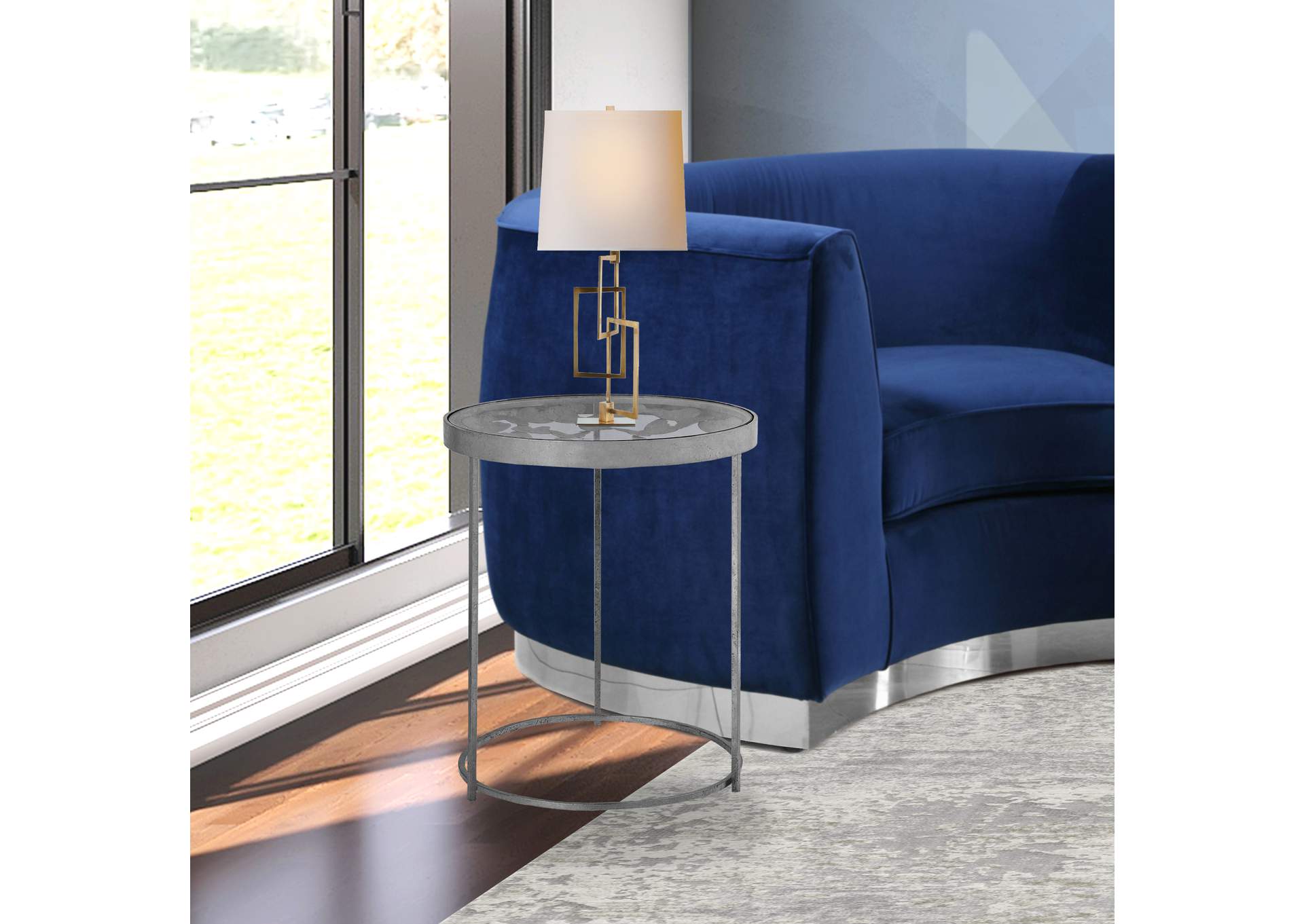 Butterfly Silver End Table,Meridian Furniture