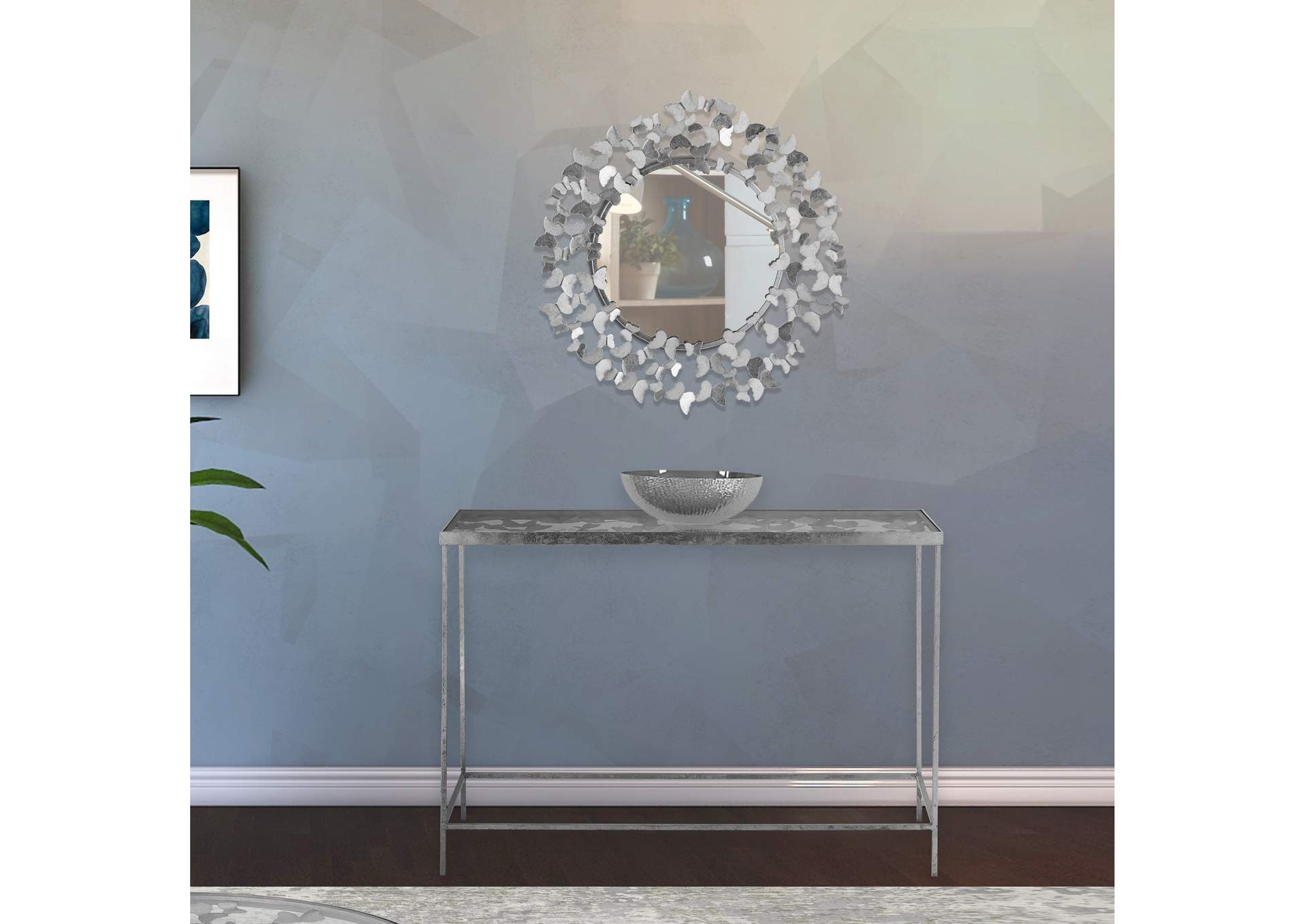 Butterfly Silver Mirror,Meridian Furniture