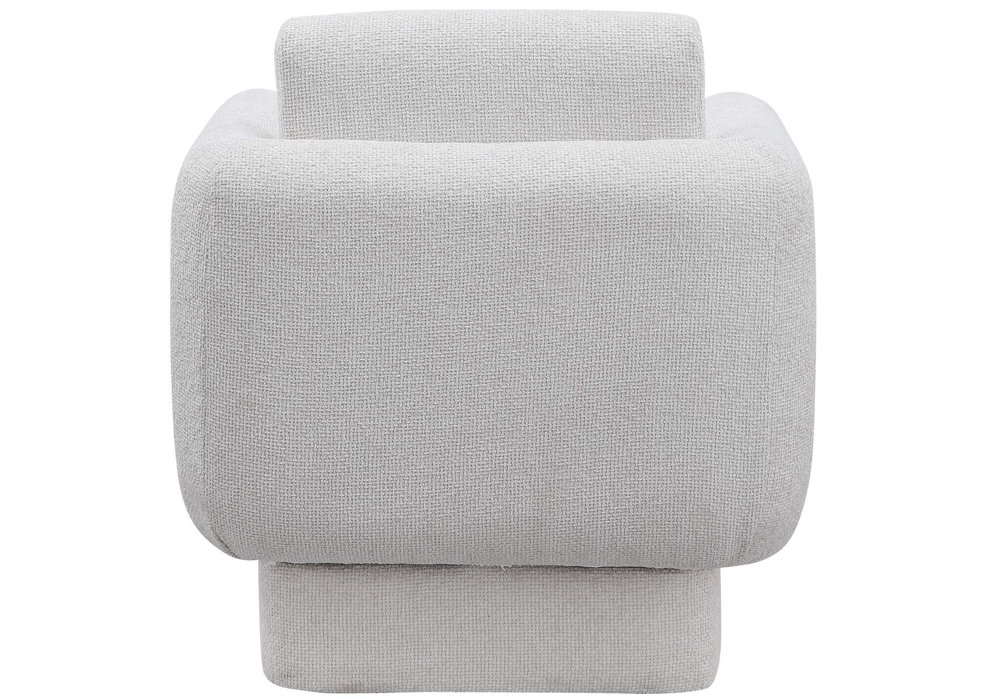 Alessandra Cream Chenille Fabric Swivel Accent Chair,Meridian Furniture