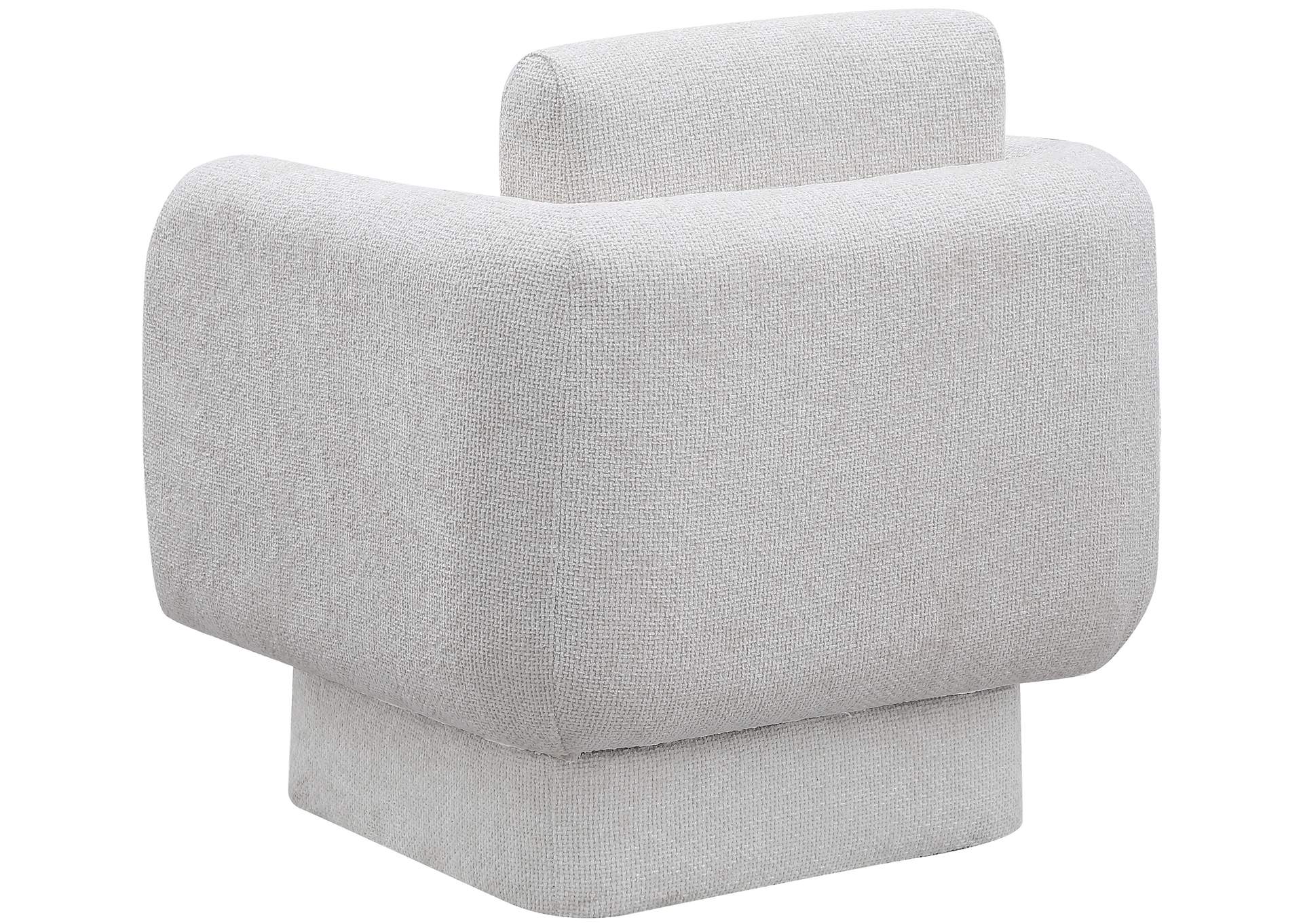 Alessandra Cream Chenille Fabric Swivel Accent Chair,Meridian Furniture