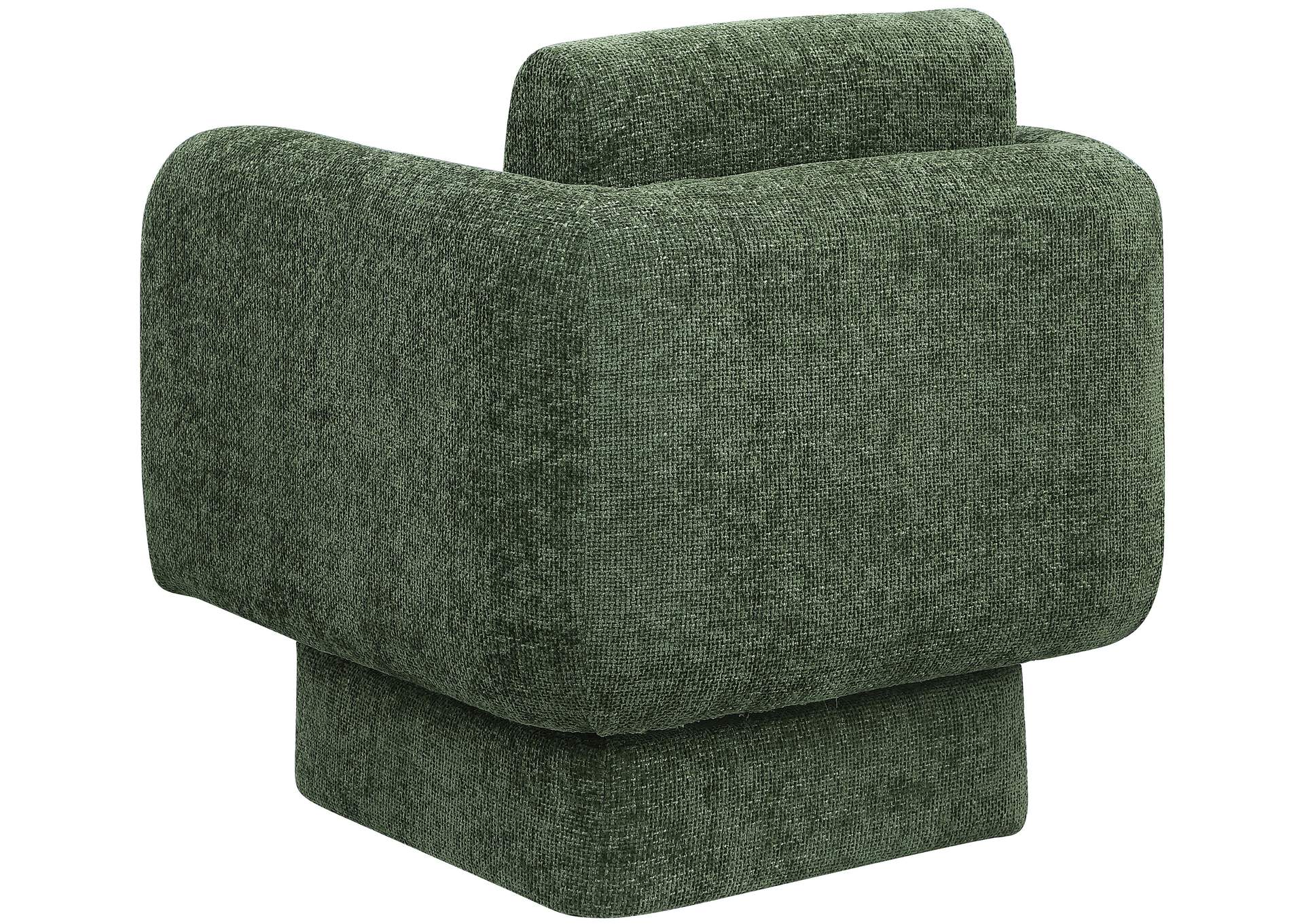 Alessandra Green Chenille Fabric Swivel Accent Chair,Meridian Furniture