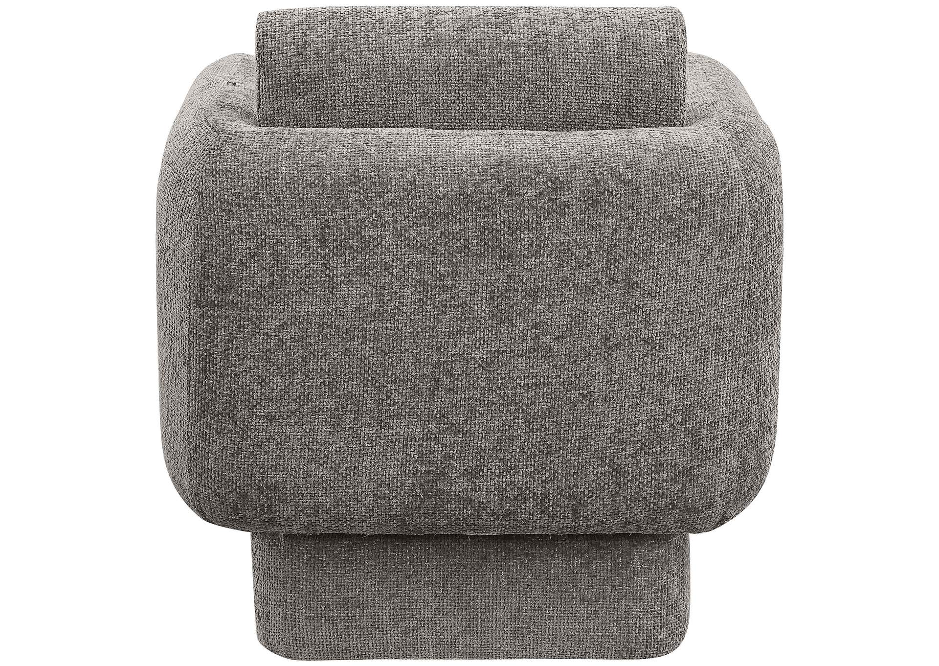Alessandra Grey Chenille Fabric Swivel Accent Chair,Meridian Furniture