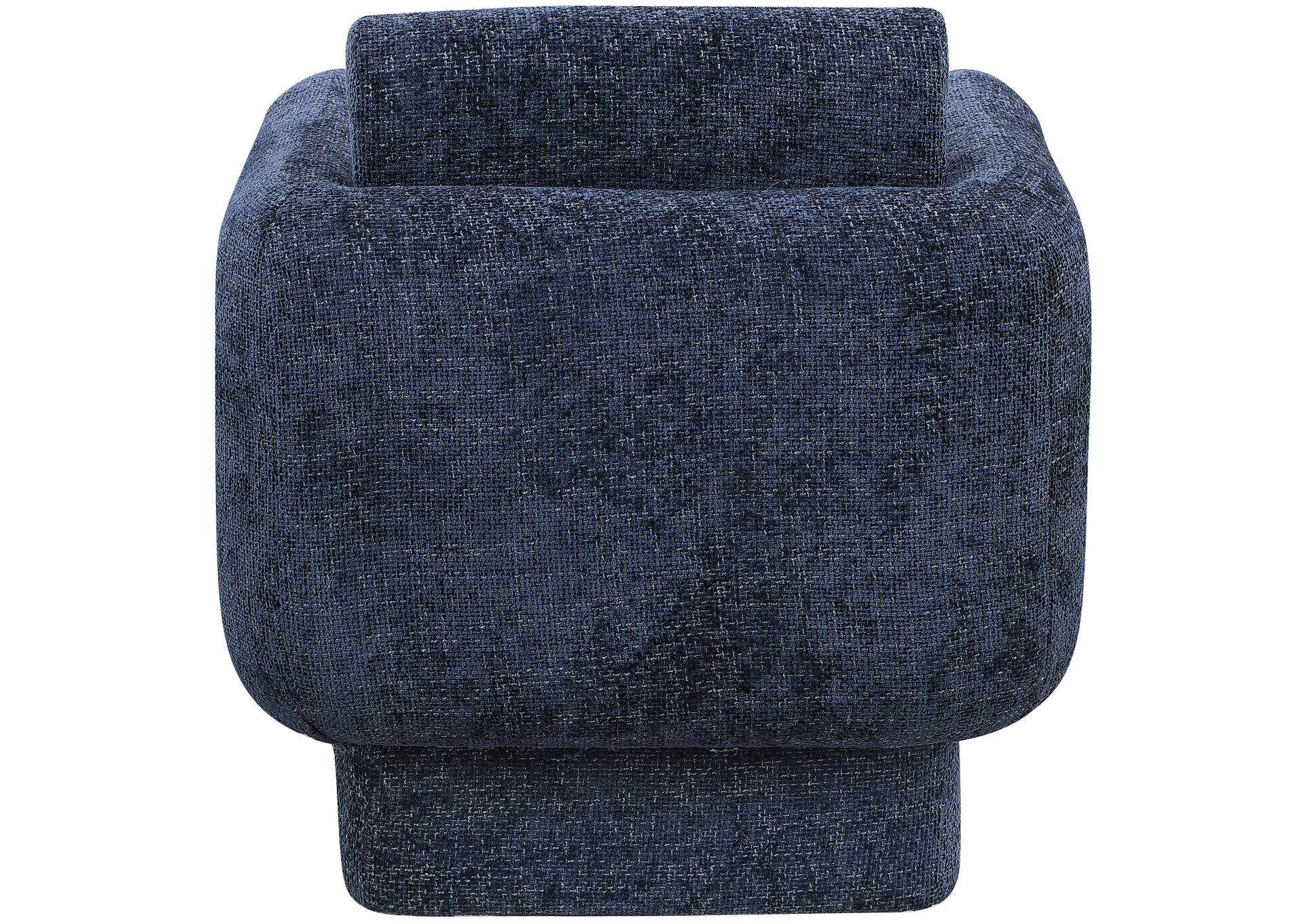Alessandra Navy Chenille Fabric Swivel Accent Chair,Meridian Furniture