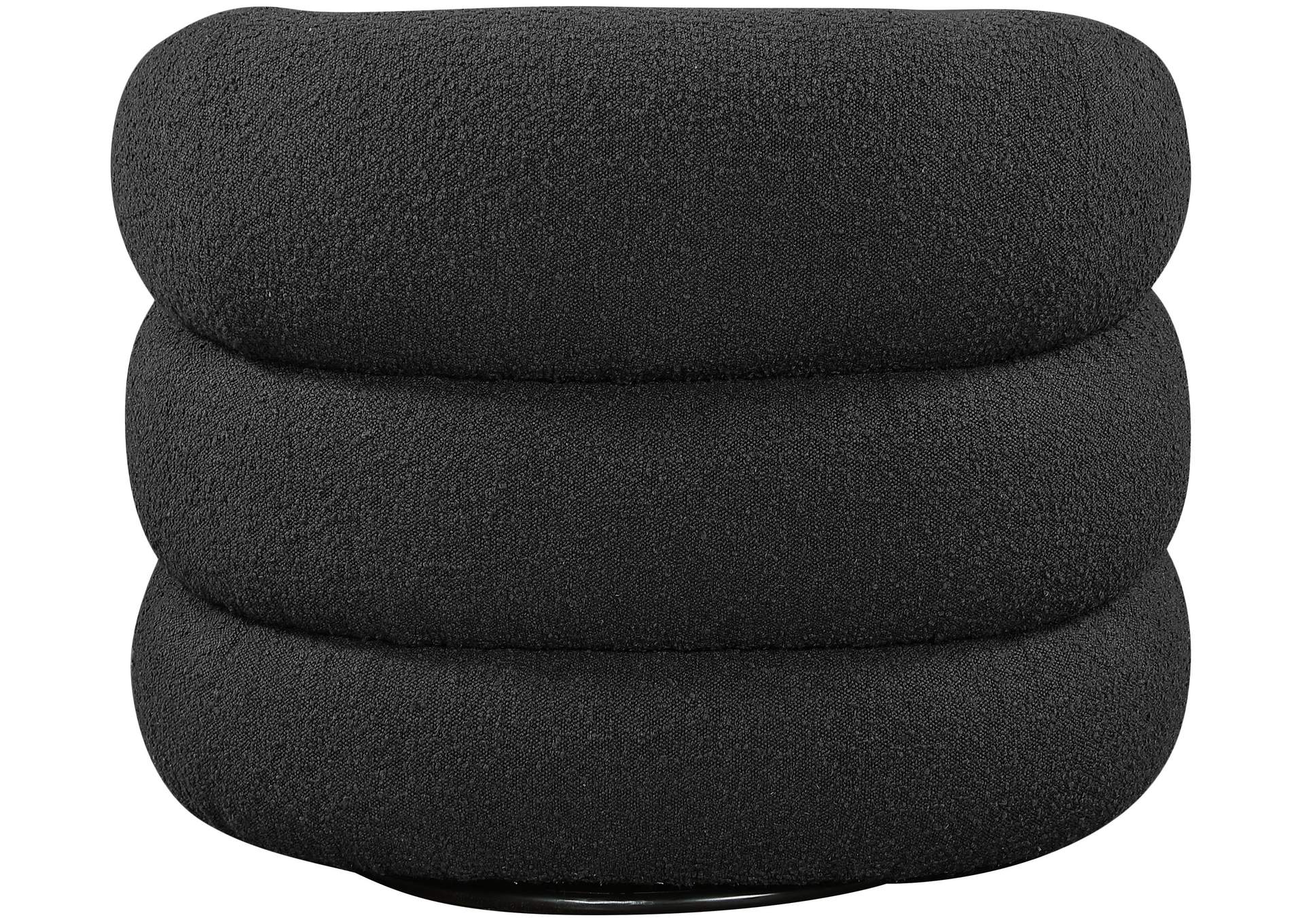 Roxbury Black Boucle Fabric Swivel Accent Chair,Meridian Furniture
