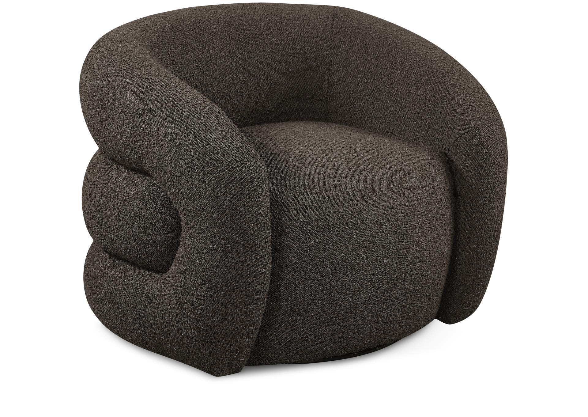 Roxbury Brown Boucle Fabric Swivel Accent Chair,Meridian Furniture