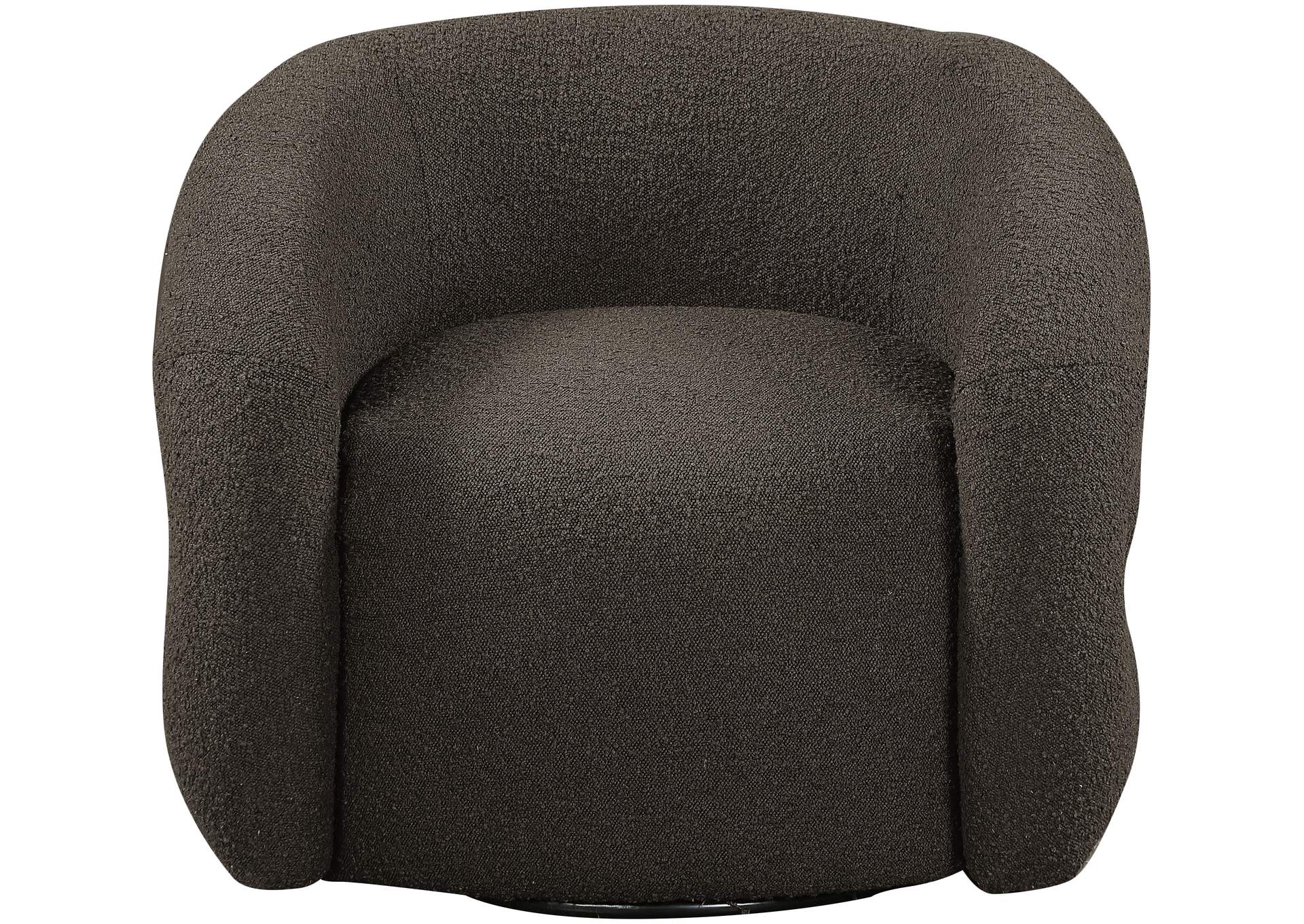 Roxbury Brown Boucle Fabric Swivel Accent Chair,Meridian Furniture