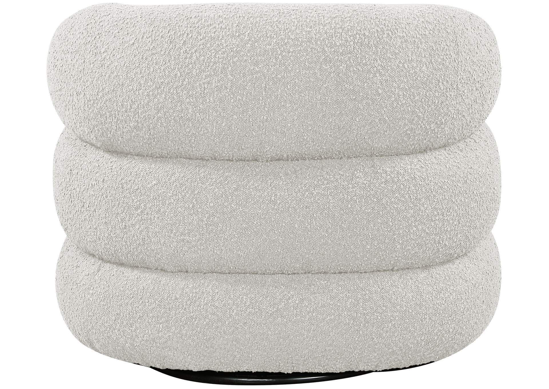 Roxbury Cream Boucle Fabric Swivel Accent Chair,Meridian Furniture