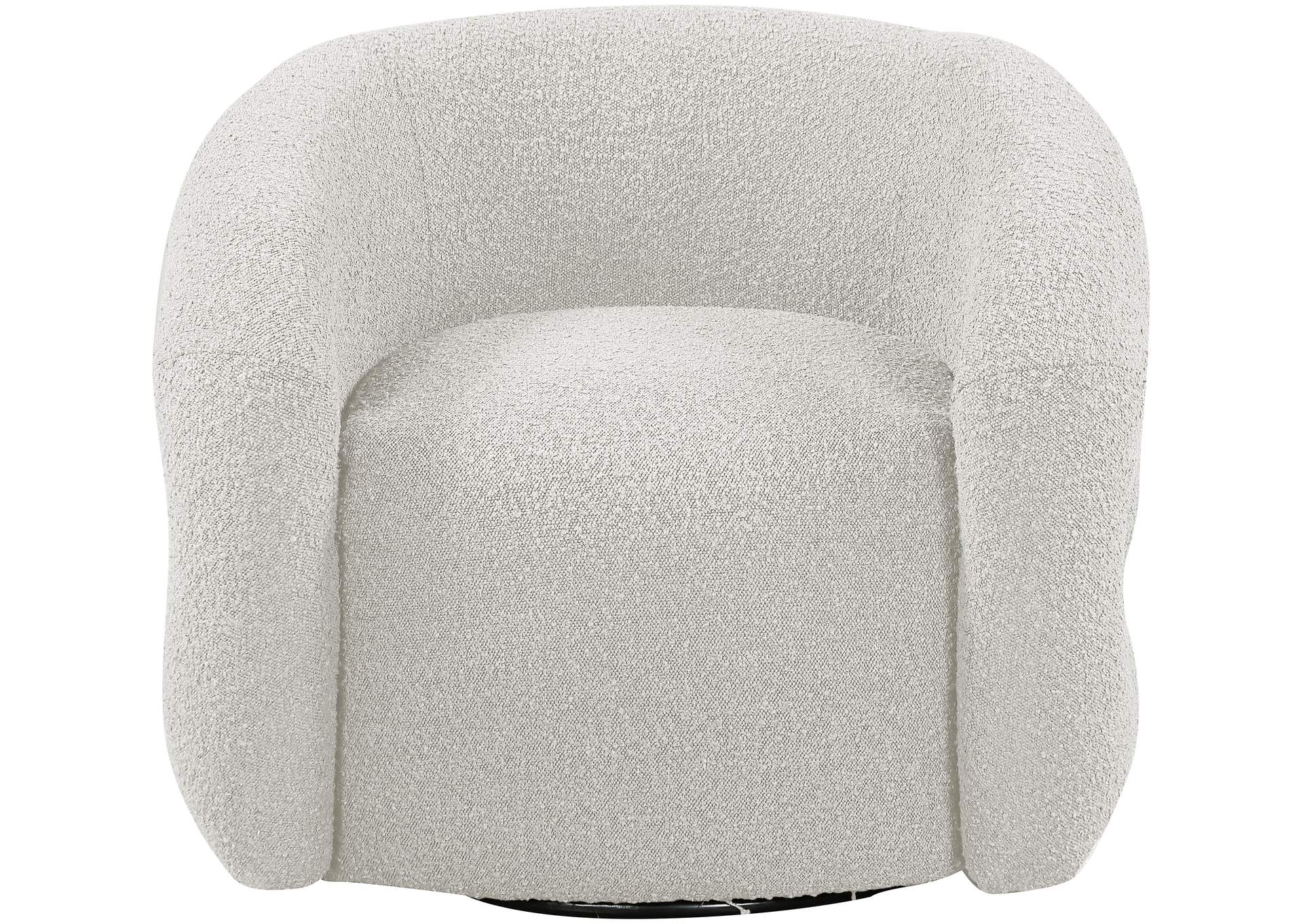Roxbury Cream Boucle Fabric Swivel Accent Chair,Meridian Furniture