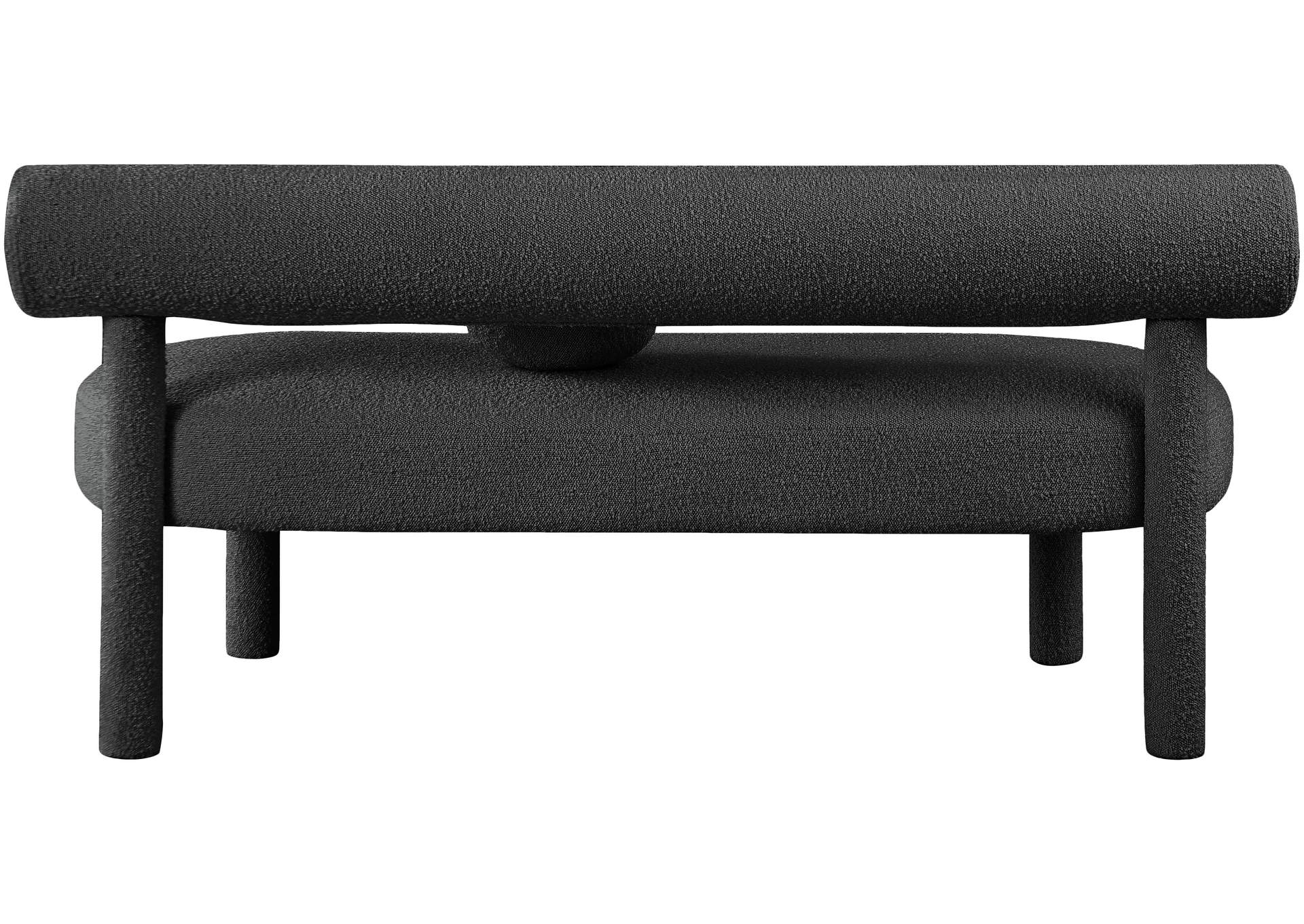 Parlor Black Boucle Fabric Bench,Meridian Furniture