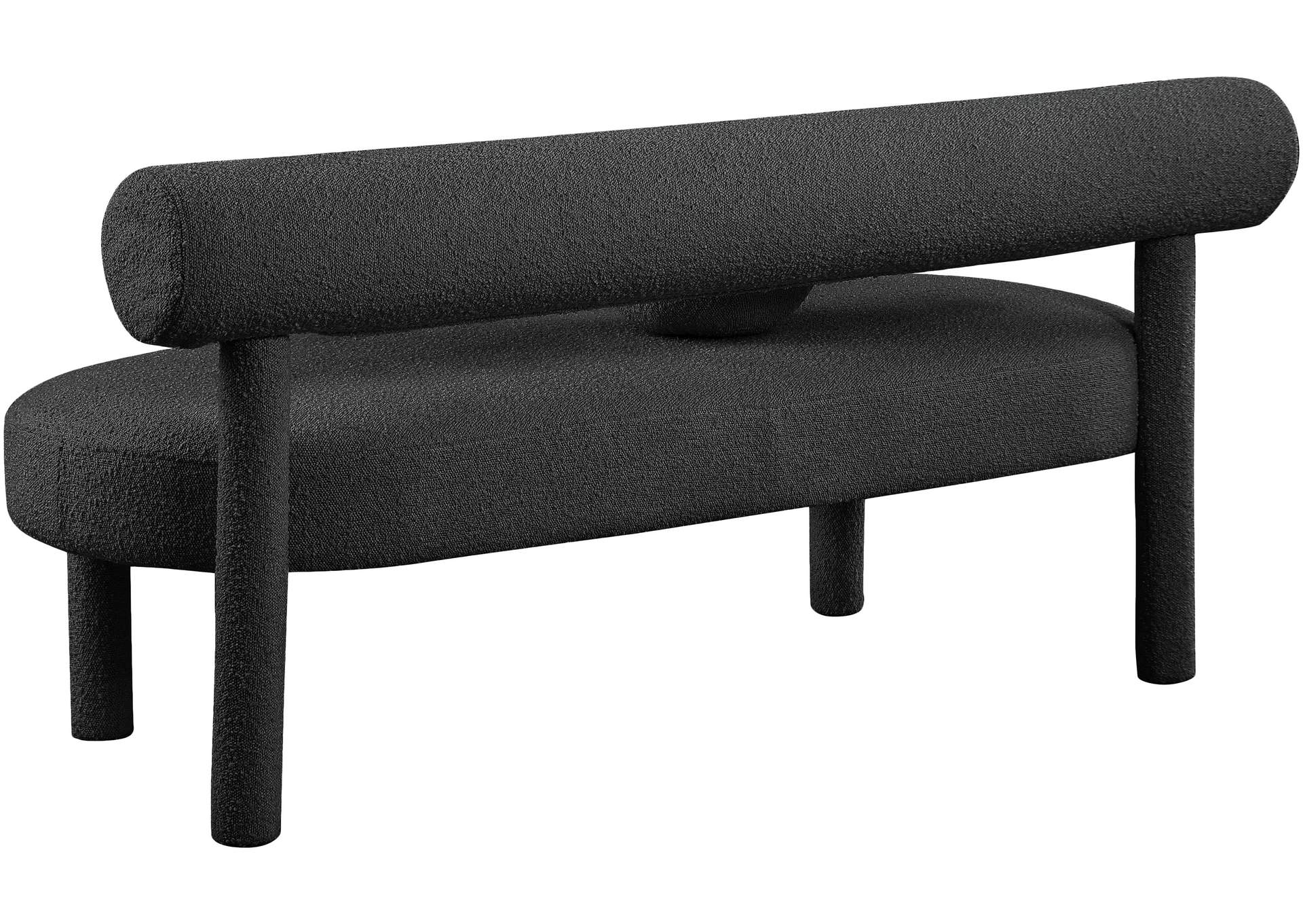 Parlor Black Boucle Fabric Bench,Meridian Furniture