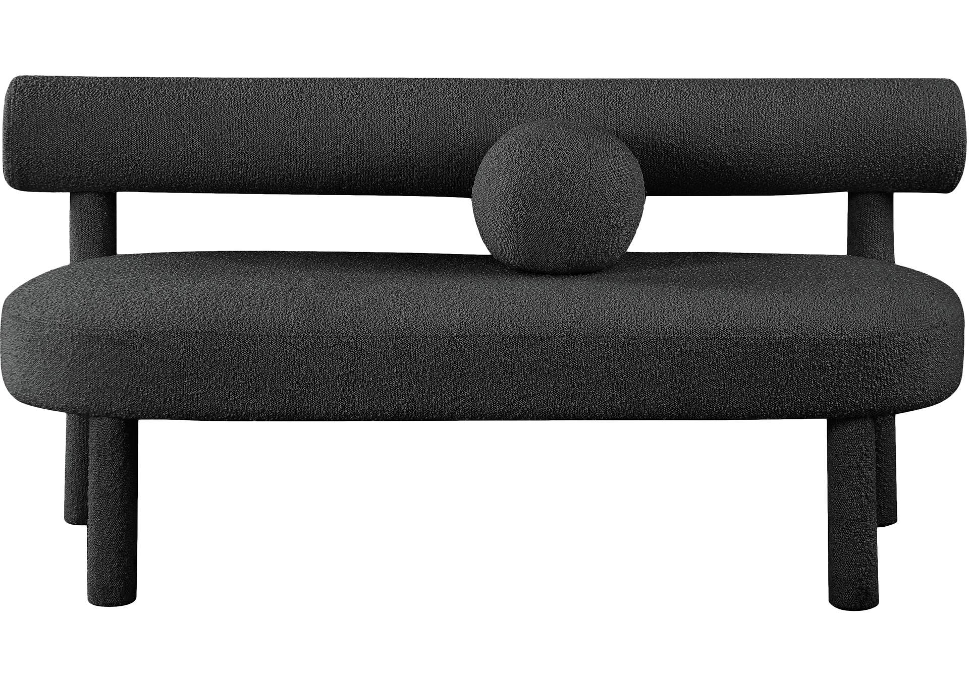 Parlor Black Boucle Fabric Bench,Meridian Furniture