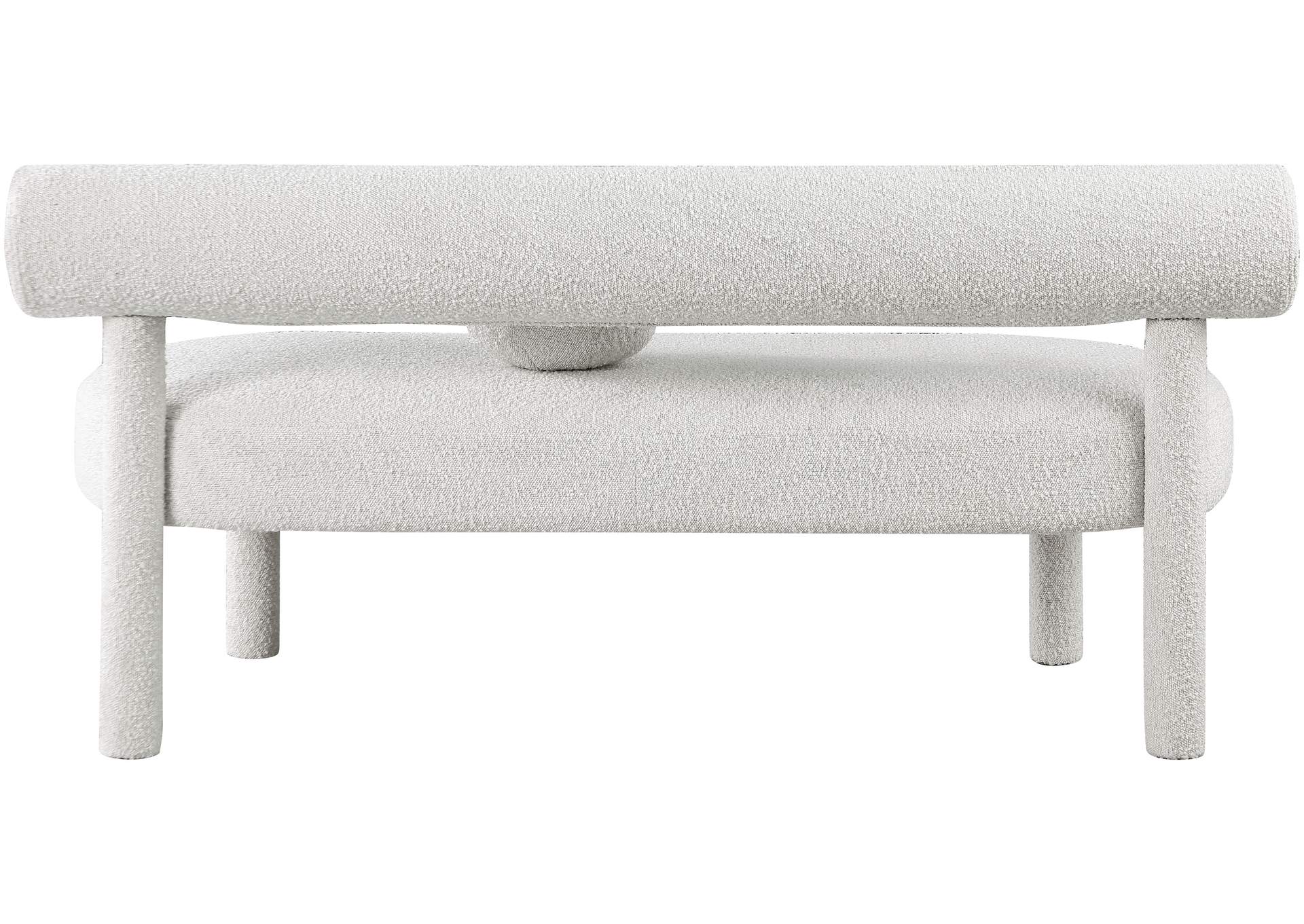 Parlor Cream Boucle Fabric Bench,Meridian Furniture